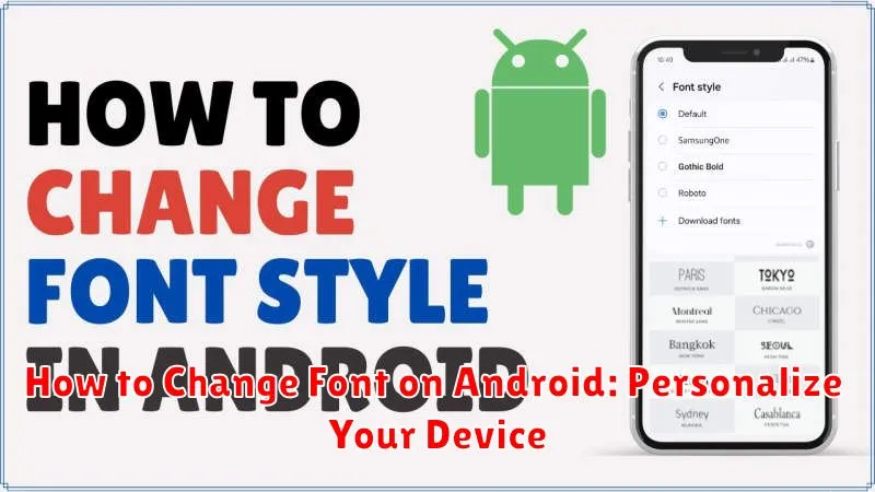 How to Change Font on Android: Personalize Your Device