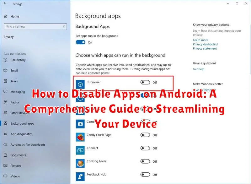 How to Disable Apps on Android: A Comprehensive Guide to Streamlining Your Device